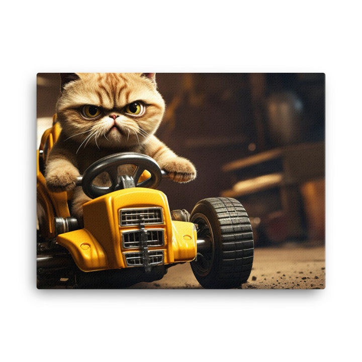 Exotic Shorthair Motorsport Athlete Canvas - PosterfyAI.com