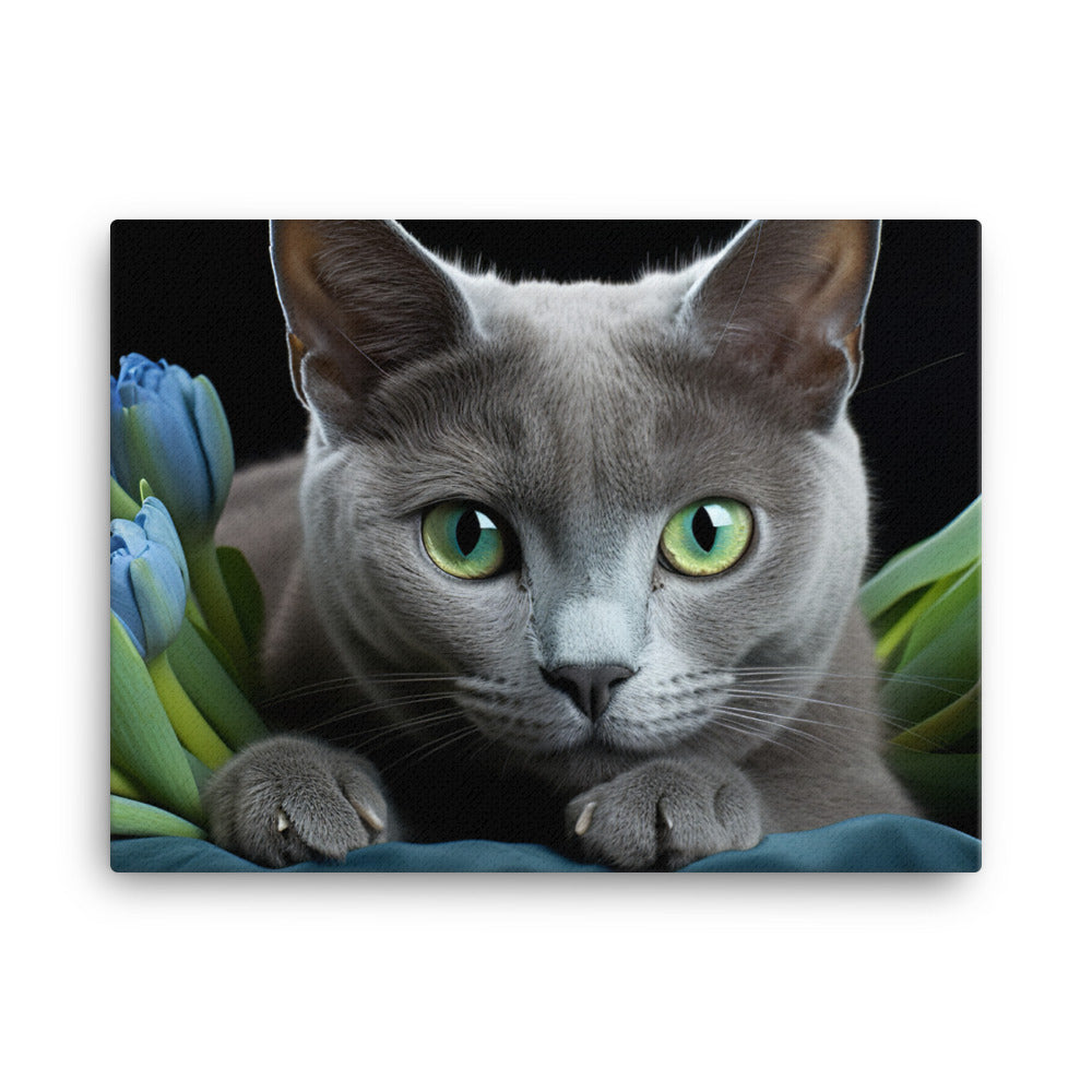Russian Blue Canvas - PosterfyAI.com