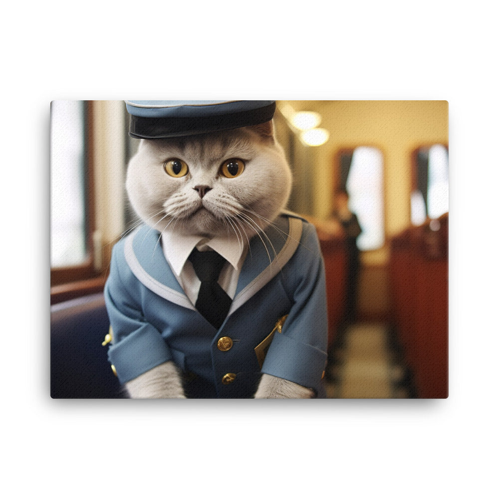 British Shorthair Transit Operator Canvas - PosterfyAI.com