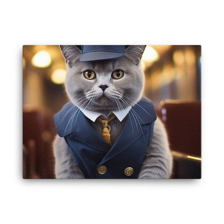 British Shorthair Transit Operator Canvas - PosterfyAI.com
