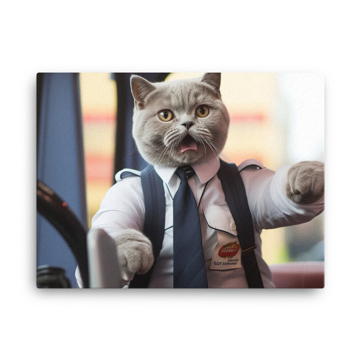 British Shorthair Transit Operator Canvas - PosterfyAI.com