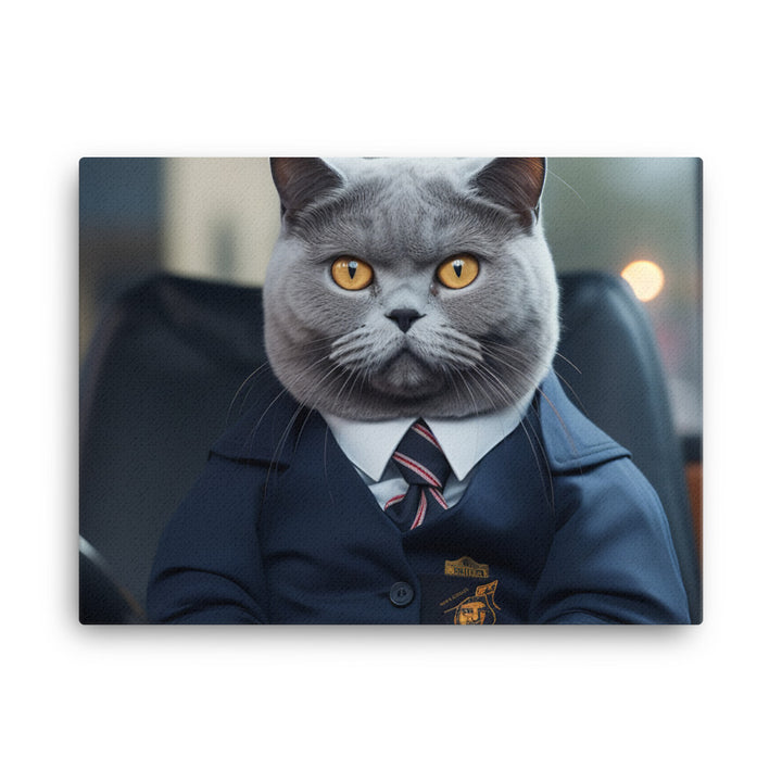 British Shorthair Transit Operator Canvas - PosterfyAI.com