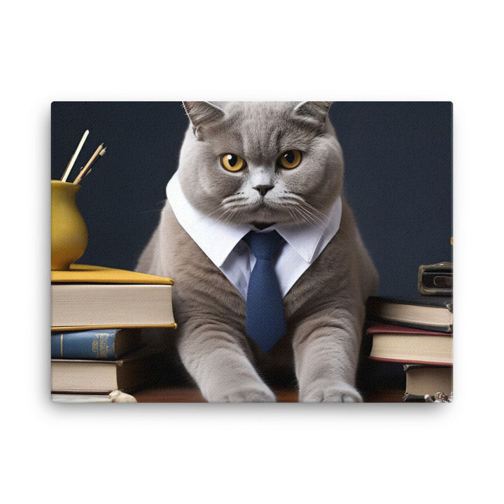 British Shorthair Student Canvas - PosterfyAI.com