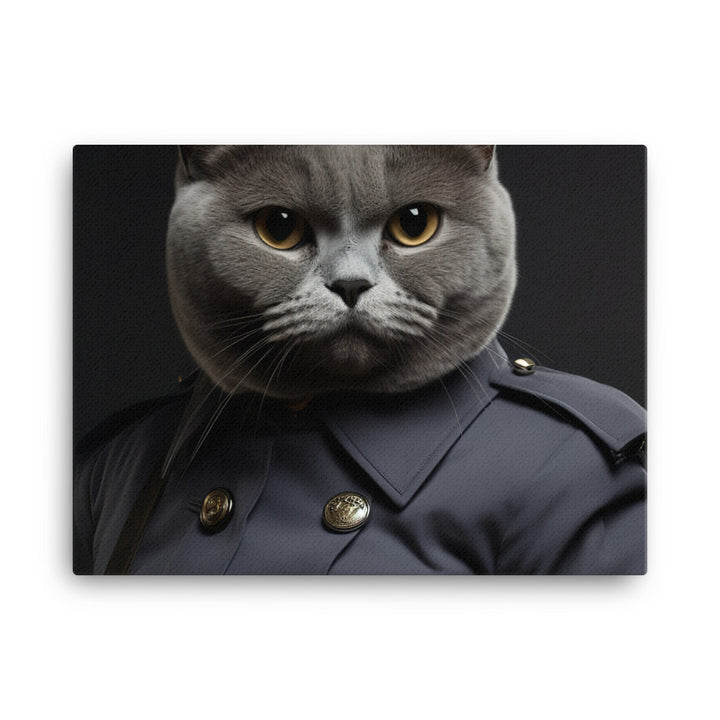 British Shorthair Security Officer Canvas - PosterfyAI.com