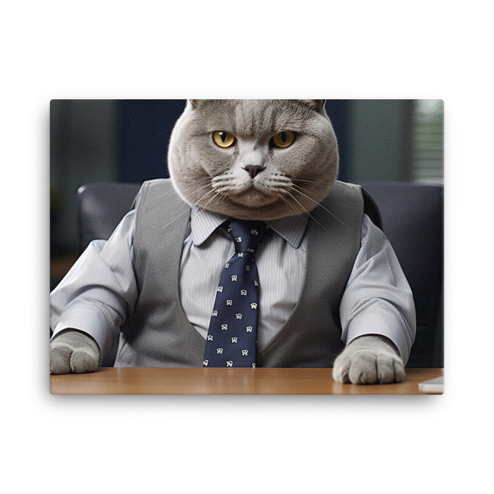 British Shorthair Sales Consultant Canvas - PosterfyAI.com