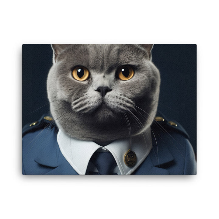 British Shorthair Pilot Canvas - PosterfyAI.com