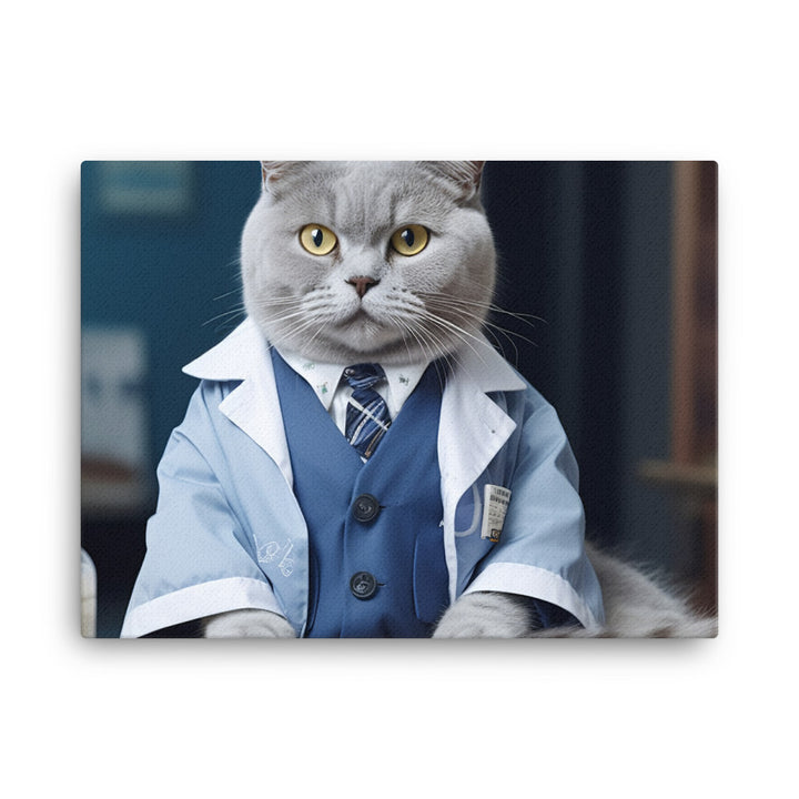 British Shorthair Pharmacist Canvas - PosterfyAI.com