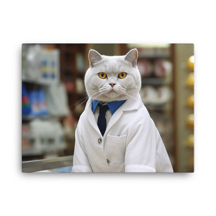 British Shorthair Pharmacist Canvas - PosterfyAI.com