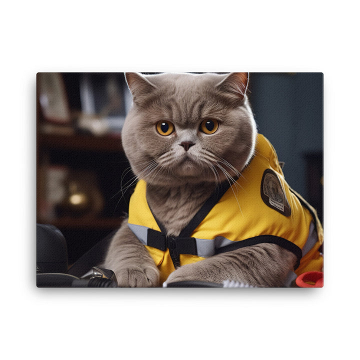 British Shorthair Paramedic Canvas - PosterfyAI.com