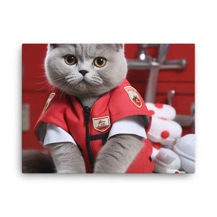 British Shorthair Paramedic Canvas - PosterfyAI.com