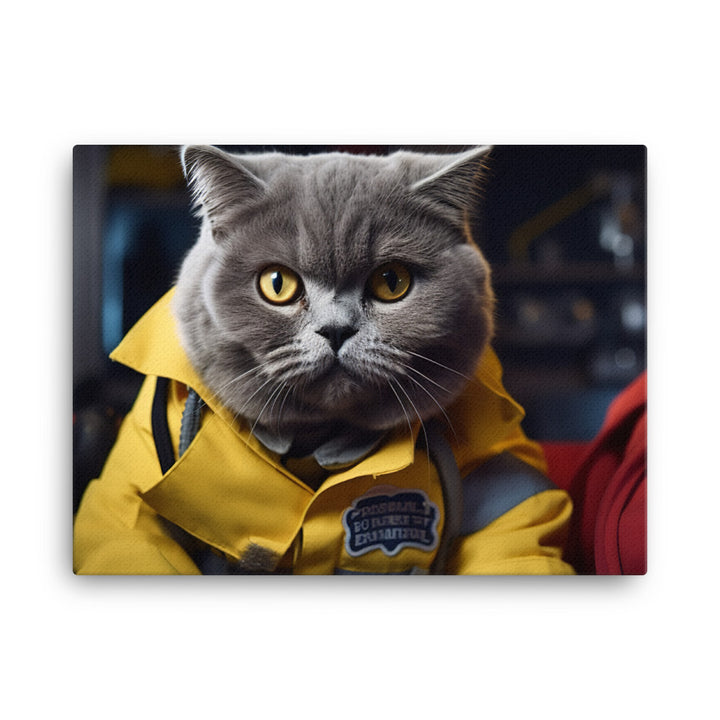 British Shorthair Paramedic Canvas - PosterfyAI.com