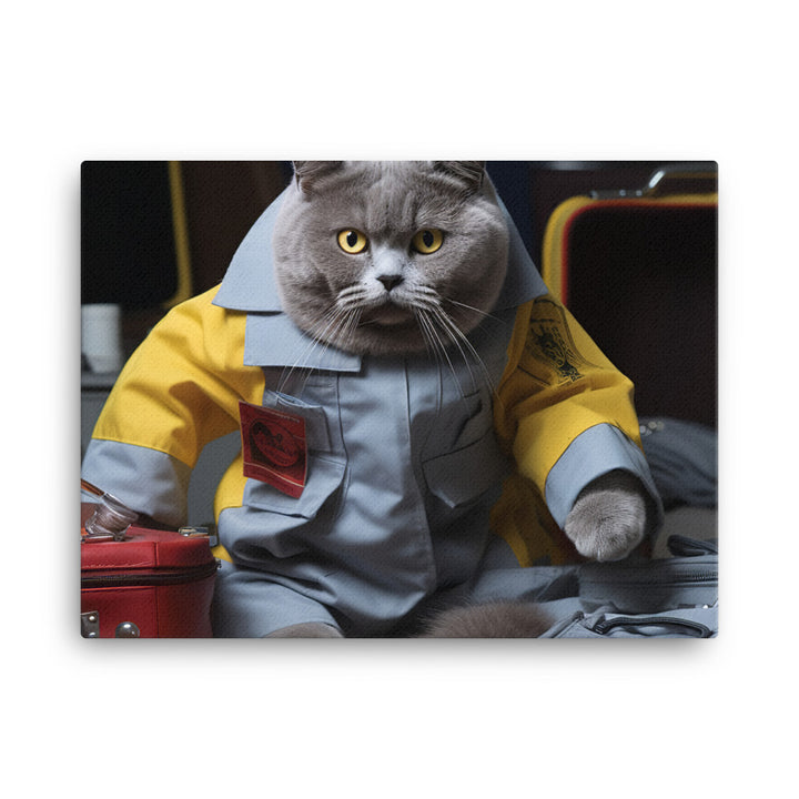 British Shorthair Paramedic Canvas - PosterfyAI.com