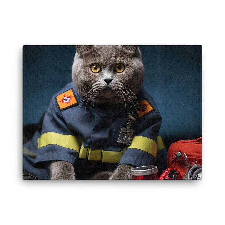 British Shorthair Paramedic Canvas - PosterfyAI.com