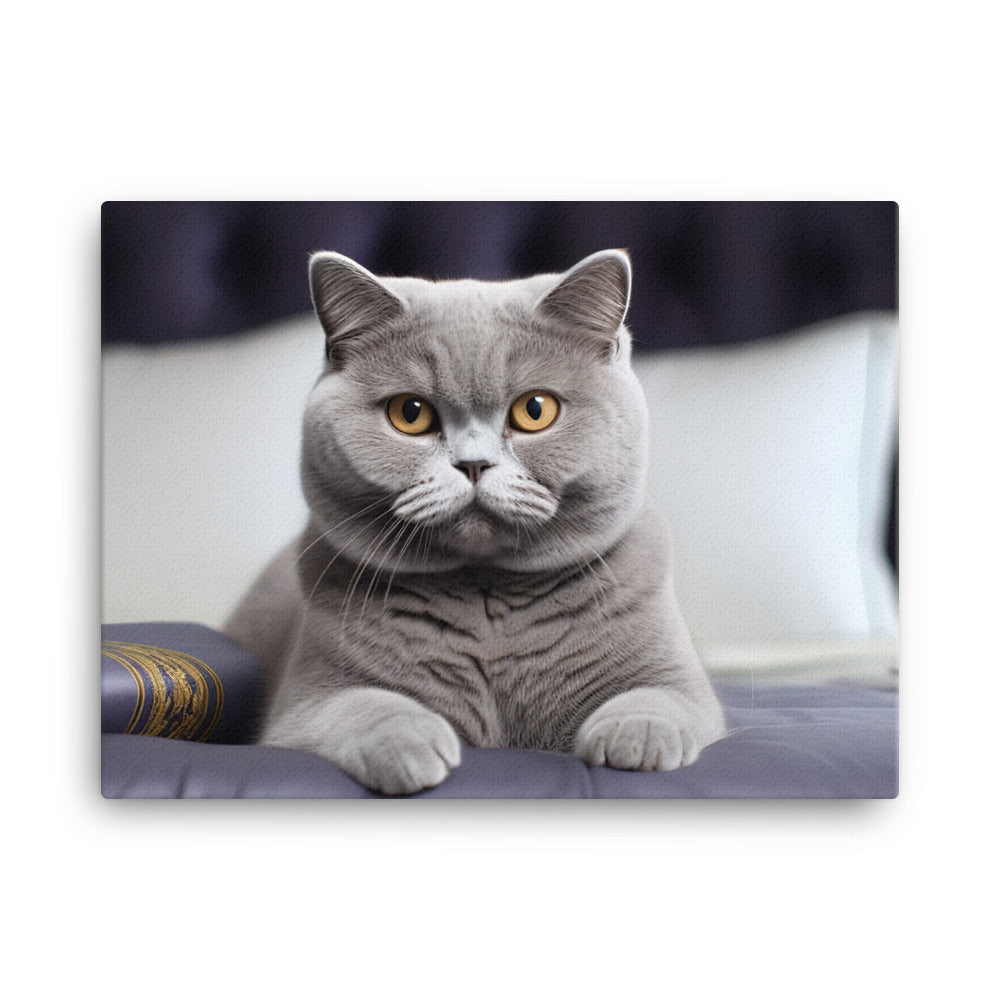 British Shorthair Hotel Staff Canvas - PosterfyAI.com