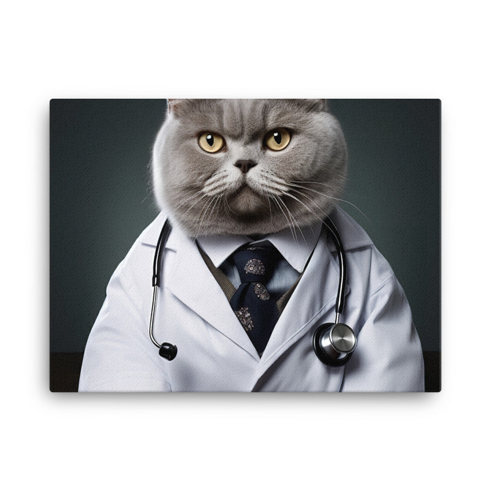 British Shorthair Doctor Canvas - PosterfyAI.com