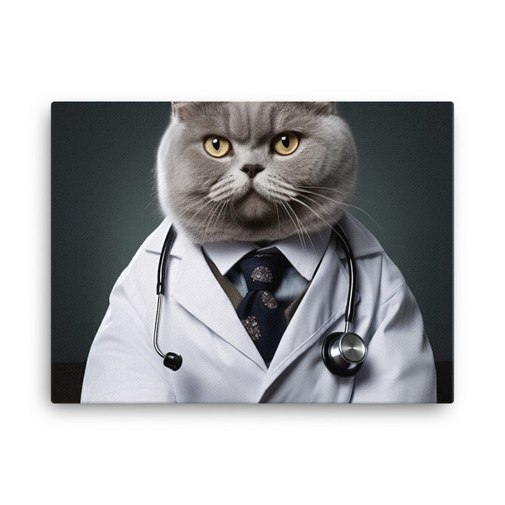 British Shorthair Doctor Canvas - PosterfyAI.com