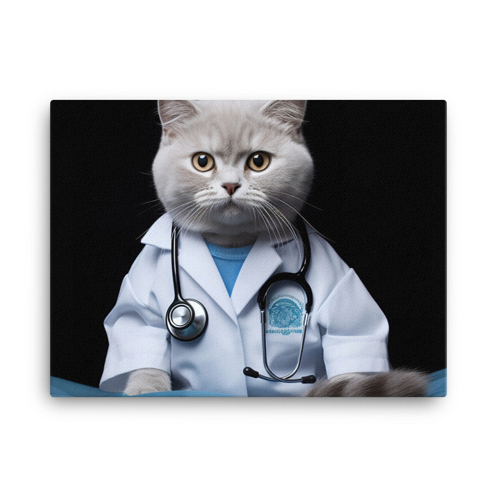 British Shorthair Doctor Canvas - PosterfyAI.com