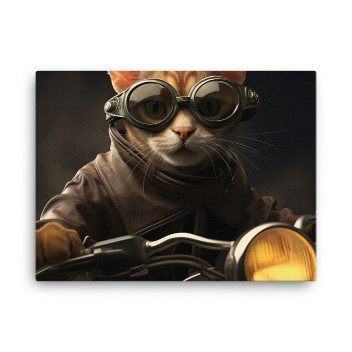 Abyssinian Superbike Athlete Canvas - PosterfyAI.com
