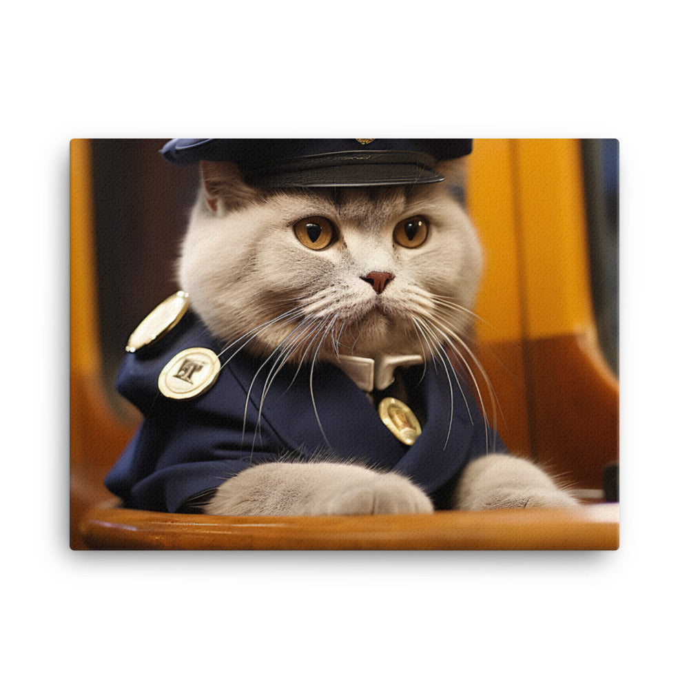 Scottish Fold Transit Operator Canvas - PosterfyAI.com