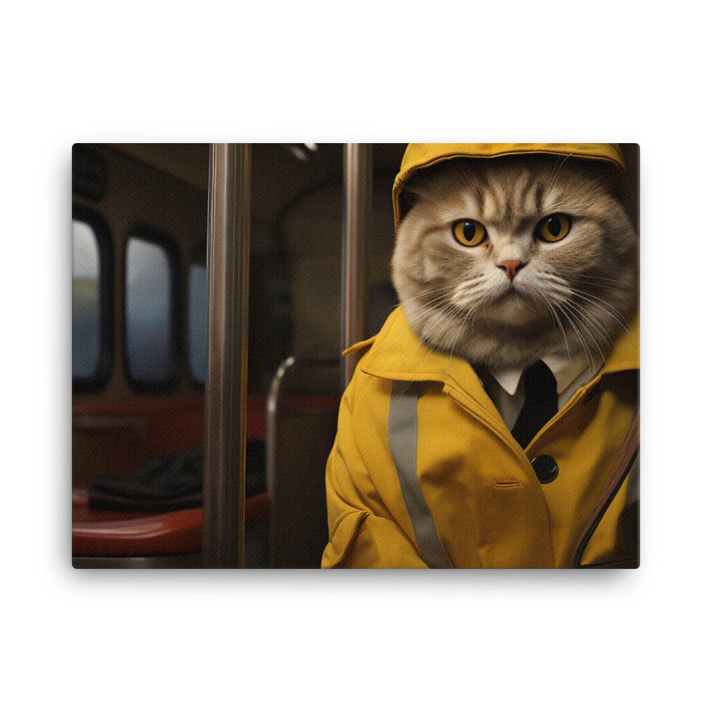 Scottish Fold Transit Operator Canvas - PosterfyAI.com