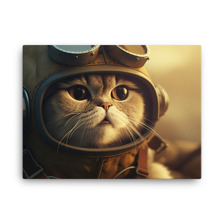 Scottish Fold Pilot Canvas - PosterfyAI.com