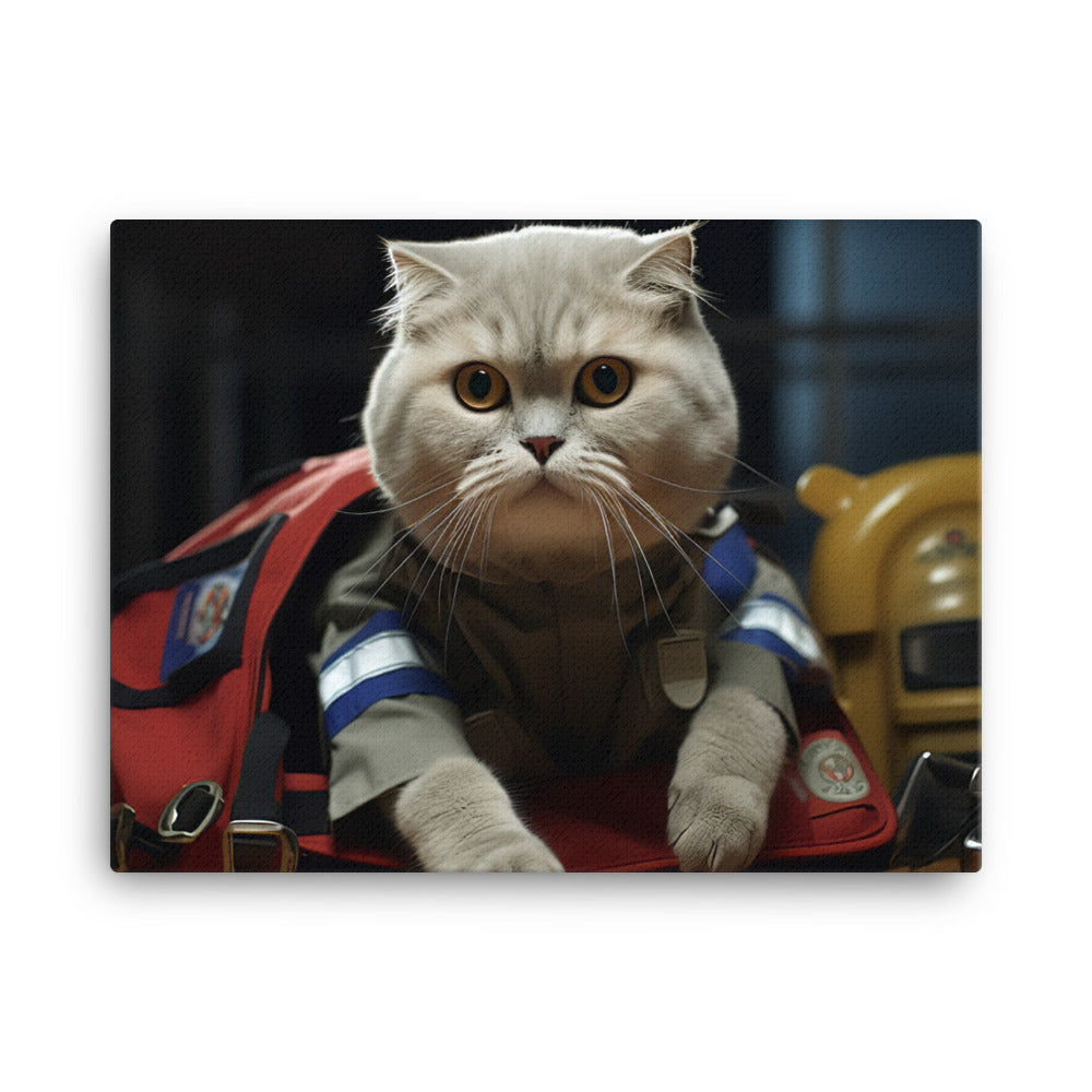 Scottish Fold Paramedic Canvas - PosterfyAI.com