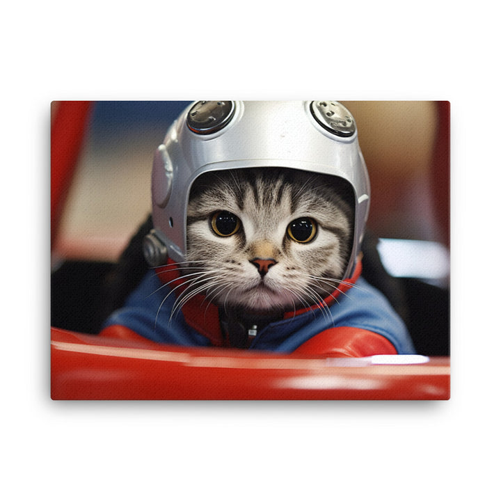 Scottish Fold Motorsport Athlete Canvas - PosterfyAI.com