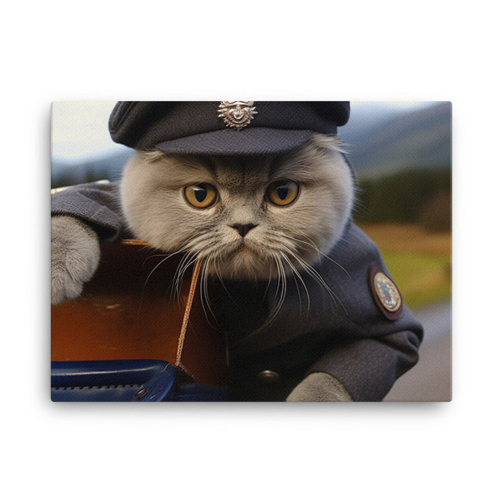 Scottish Fold Mail Carrier Canvas - PosterfyAI.com