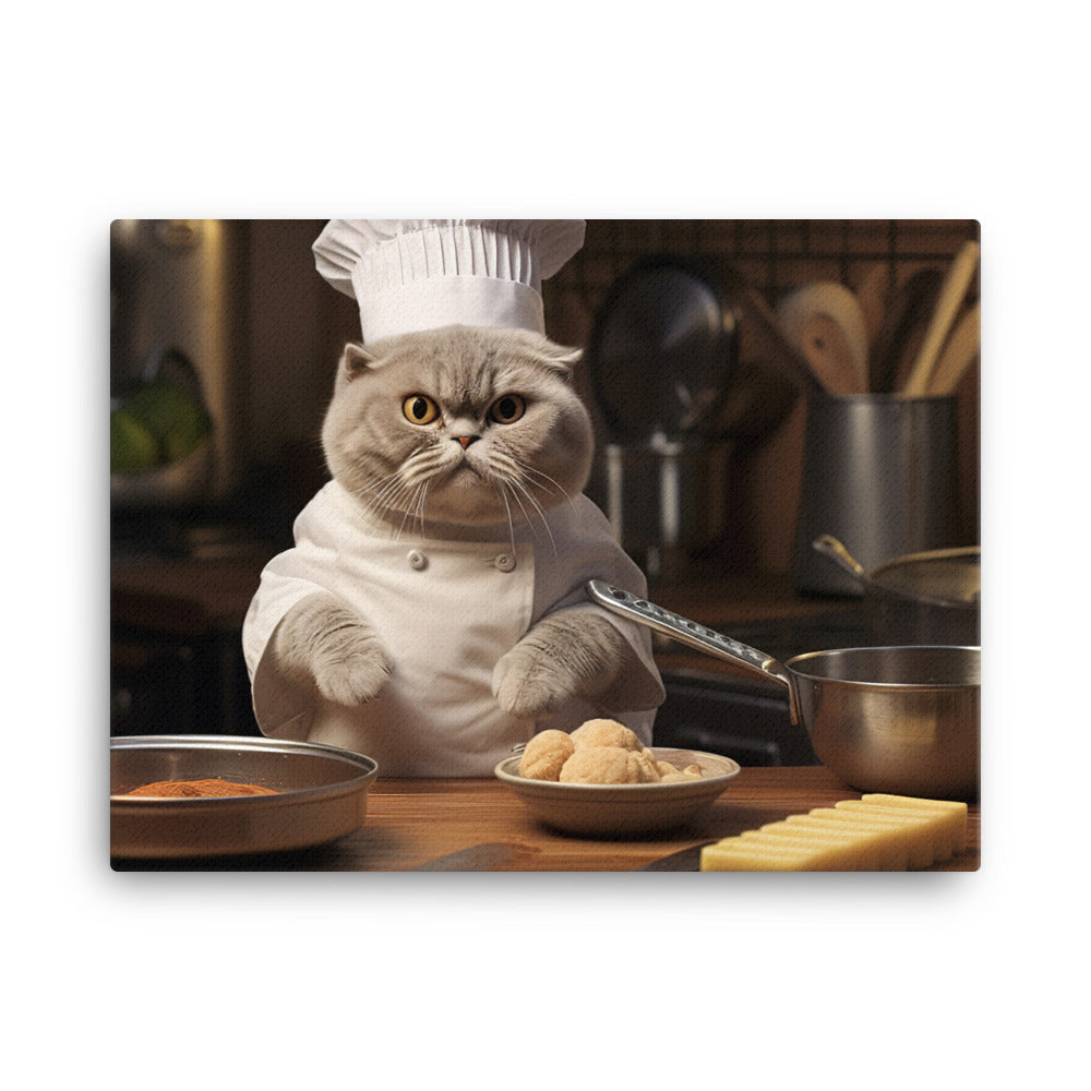 Scottish Fold Chef Canvas - PosterfyAI.com