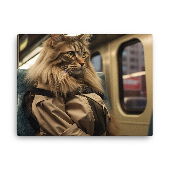 Maine Coon Transit Operator Canvas - PosterfyAI.com