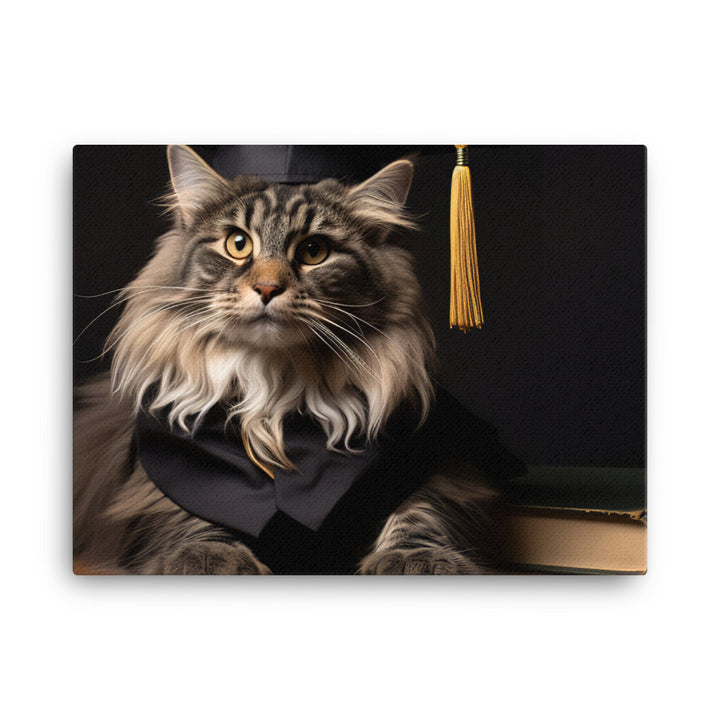 Maine Coon Student Canvas - PosterfyAI.com