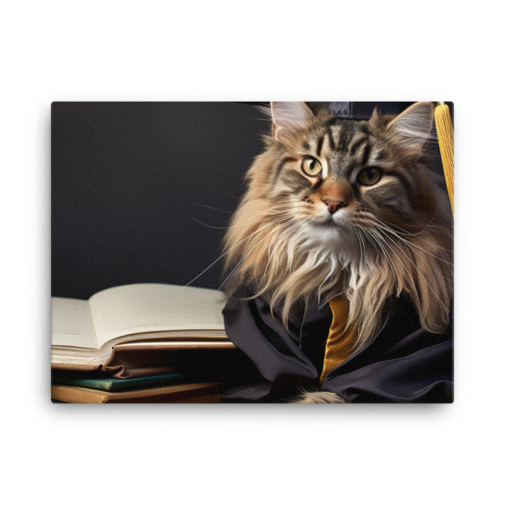 Maine Coon Student Canvas - PosterfyAI.com