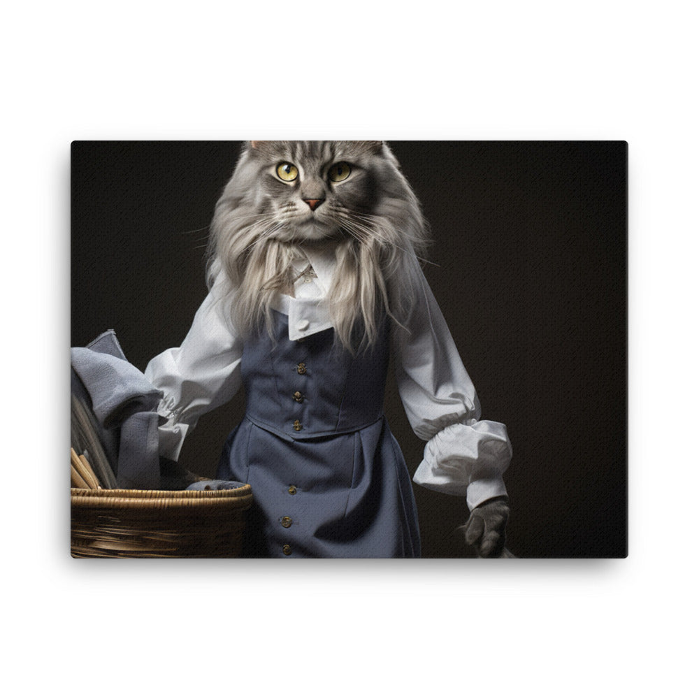 Maine Coon Janitor Canvas - PosterfyAI.com