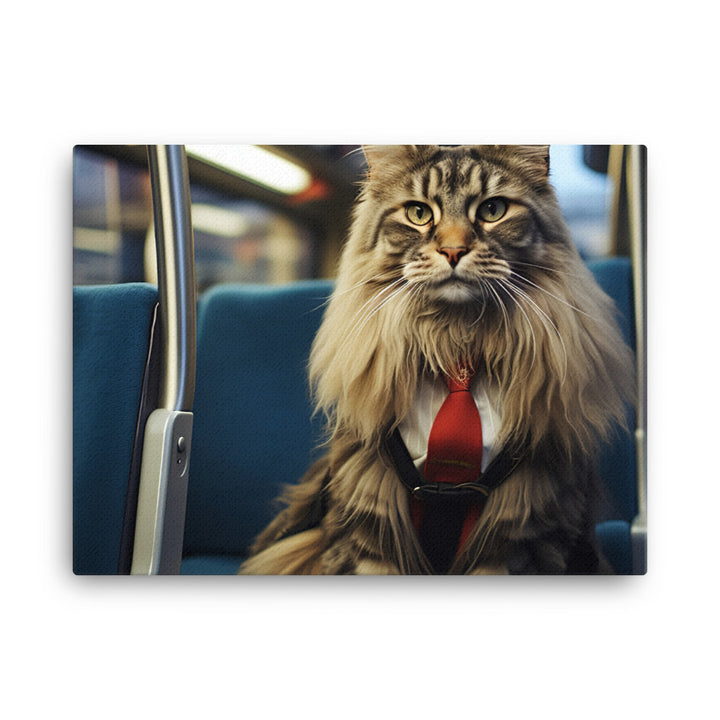 Maine Coon Transit Operator Canvas - PosterfyAI.com