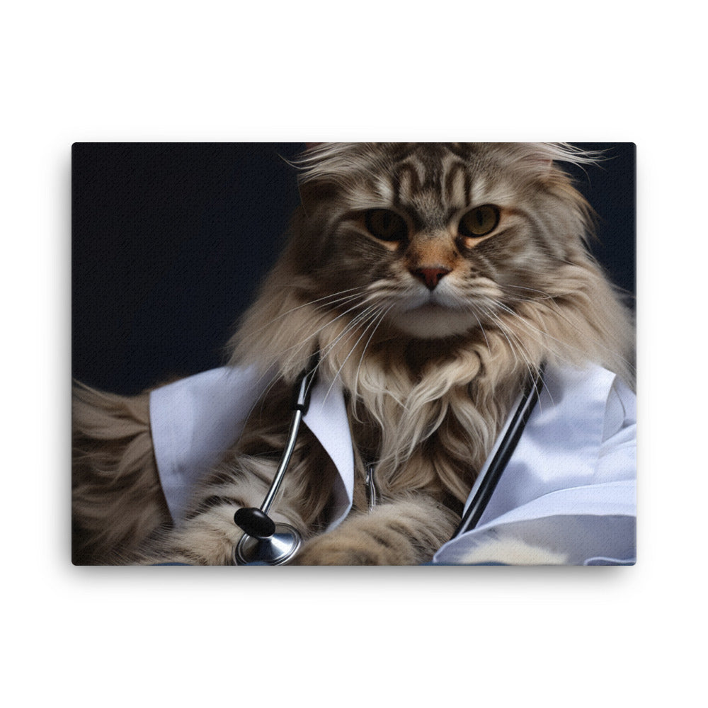 Maine Coon Doctor Canvas - PosterfyAI.com