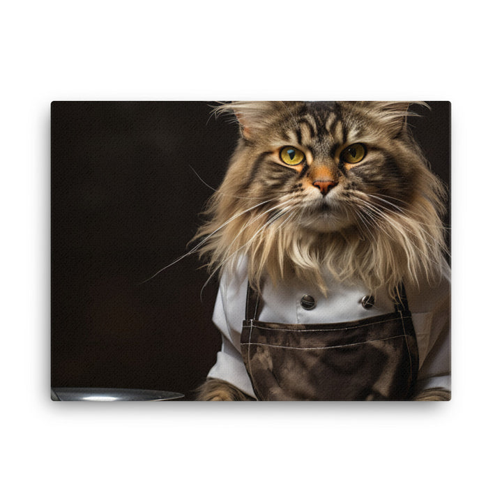 Maine Coon Chef Canvas - PosterfyAI.com