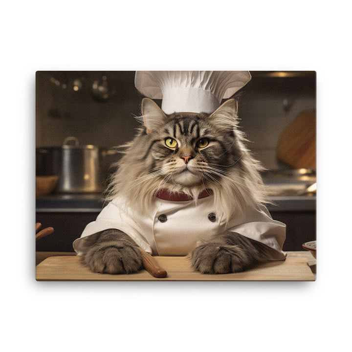 Maine Coon Chef Canvas - PosterfyAI.com