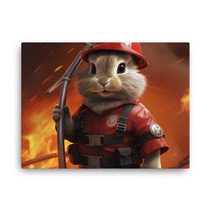 Lionhead Firefighter Canvas - PosterfyAI.com