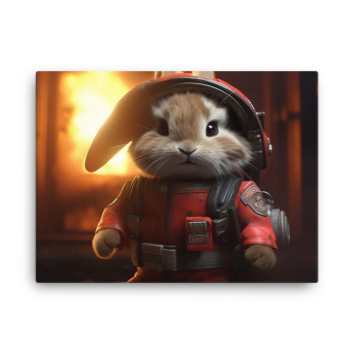 Lionhead Firefighter Canvas - PosterfyAI.com