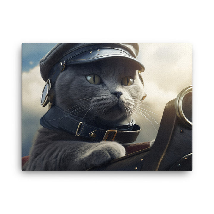 Russian Blue Pilot Canvas - PosterfyAI.com
