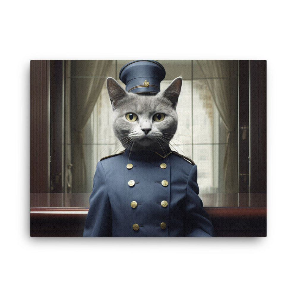 Russian Blue Hotel Staff Canvas - PosterfyAI.com