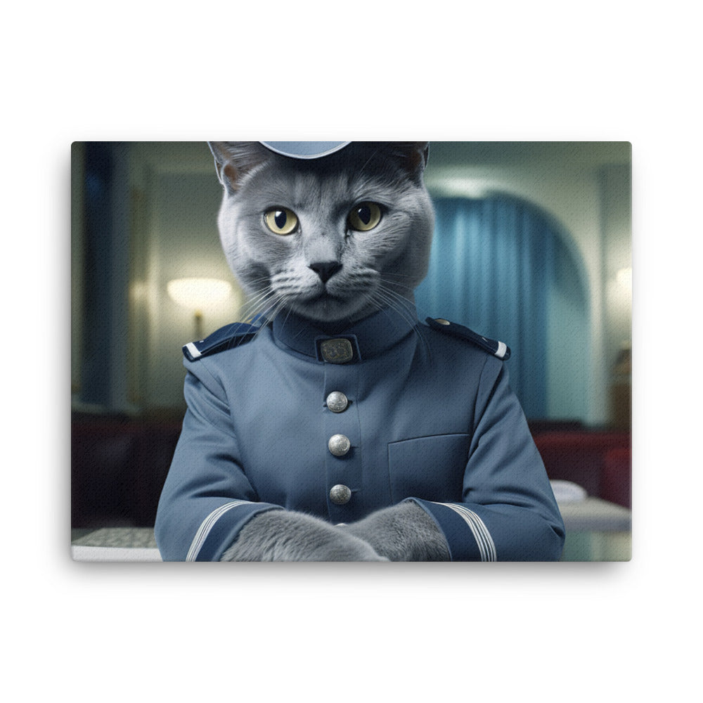 Russian Blue Hotel Staff Canvas - PosterfyAI.com