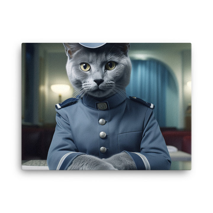 Russian Blue Hotel Staff Canvas - PosterfyAI.com