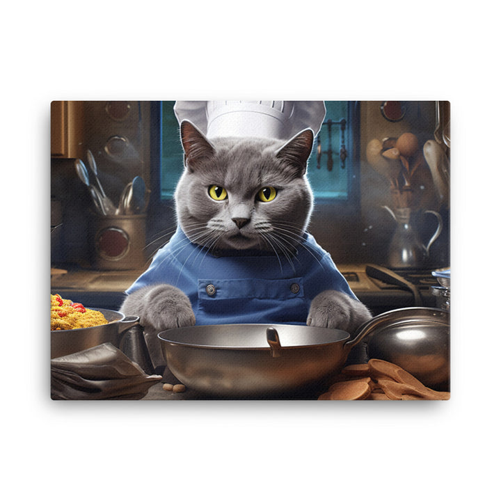 Russian Blue Chef Canvas - PosterfyAI.com