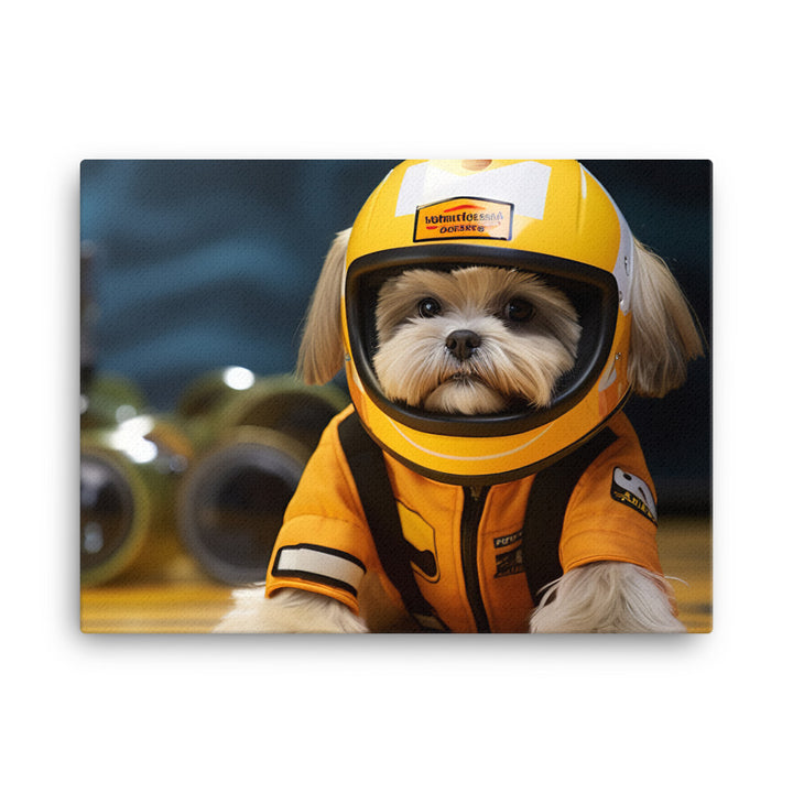 Lhasa Apso Motorsport Athlete Canvas - PosterfyAI.com