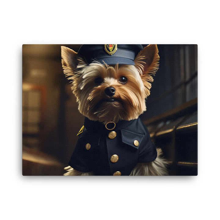 Yorkshire Terrier Security Officer Canvas - PosterfyAI.com