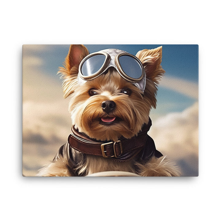 Yorkshire Terrier Pilot Canvas - PosterfyAI.com