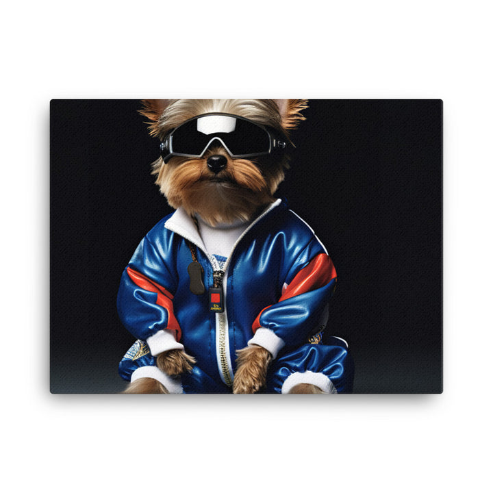 Yorkshire Terrier Motorsport Athlete Canvas - PosterfyAI.com