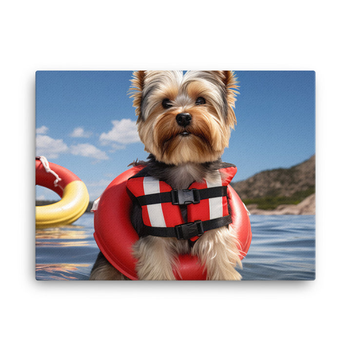 Yorkshire Terrier Lifeguard Canvas - PosterfyAI.com