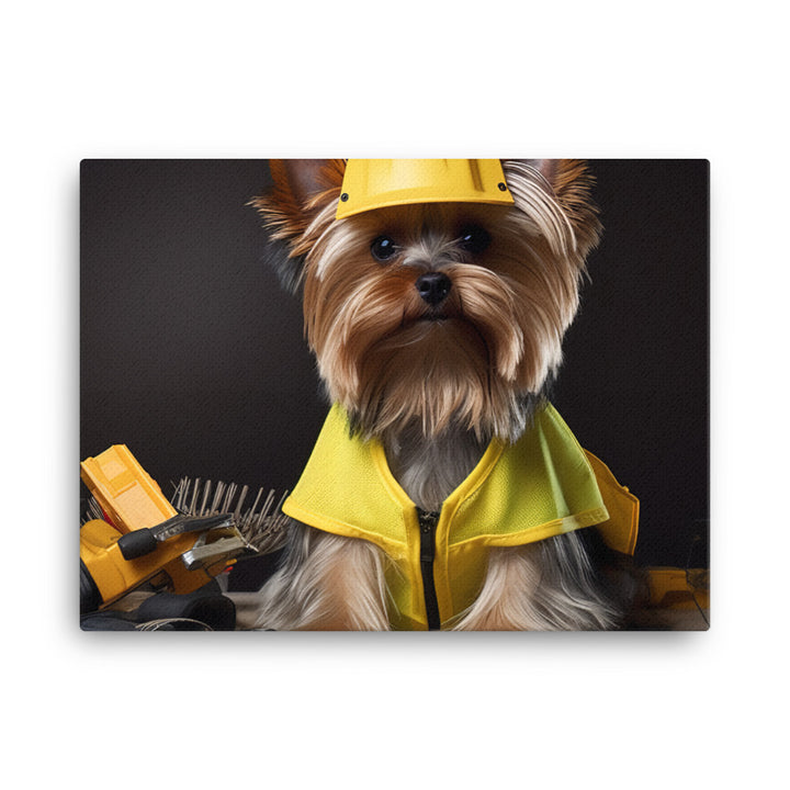 Yorkshire Terrier Contractor Canvas - PosterfyAI.com